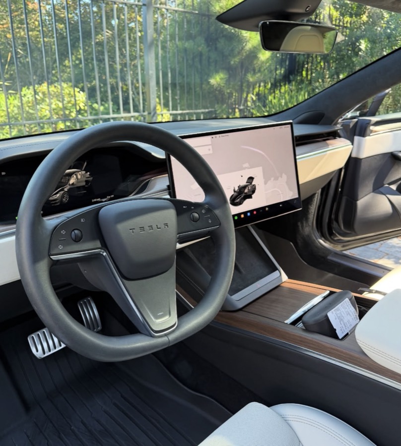 Tesla interior detailed by mobile car detailing service in Victoria BC